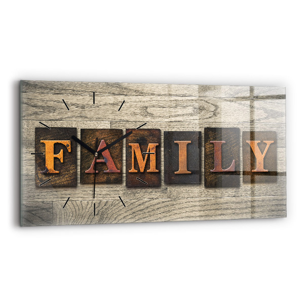 Horizontal wall clock The inscription family