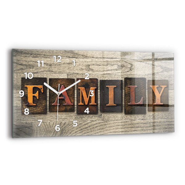 Horizontal wall clock The inscription family