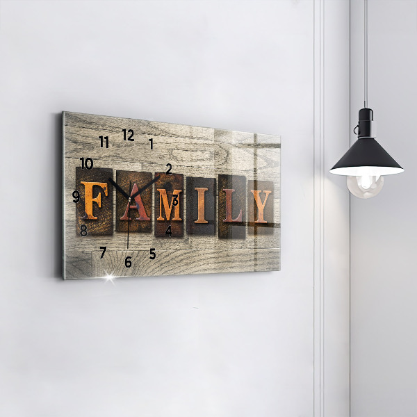 Horizontal wall clock The inscription family