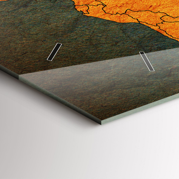 Horizontal wall clock World map