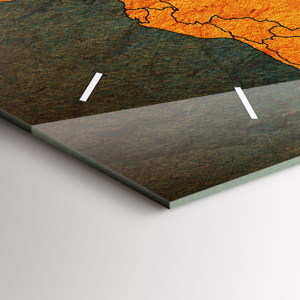 Horizontal wall clock World map