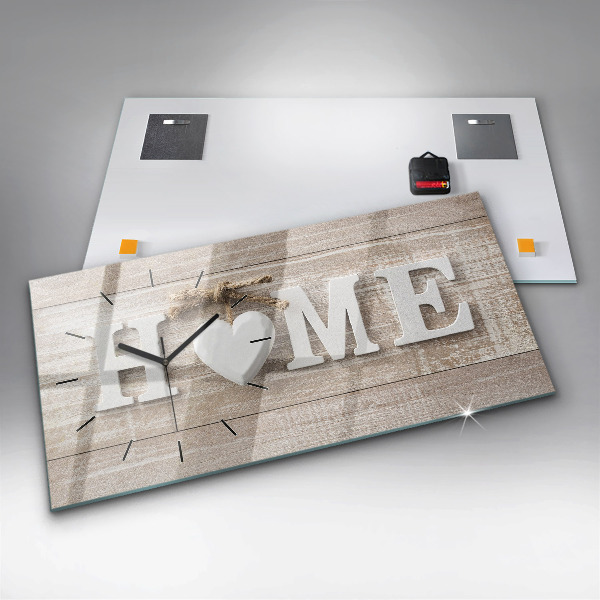 Horizontal wall clock The inscription house