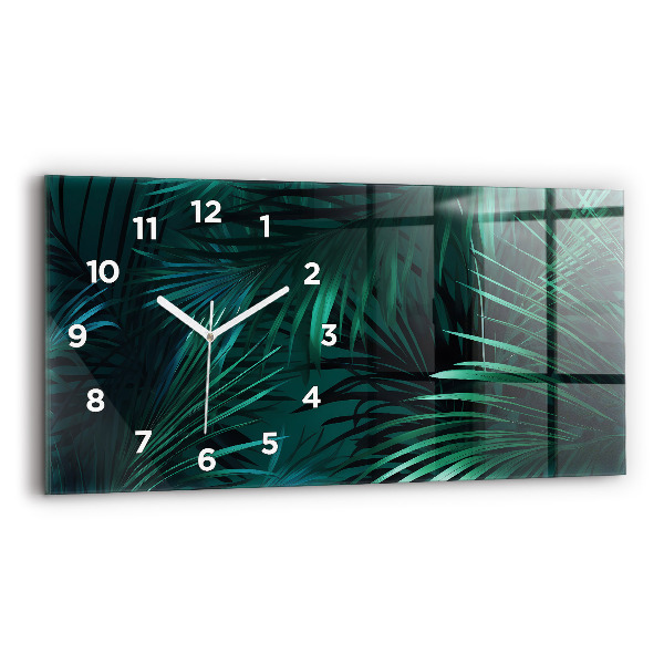 Horizontal wall clock Tropical leaves