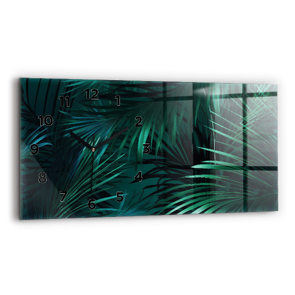 Horizontal wall clock Tropical leaves