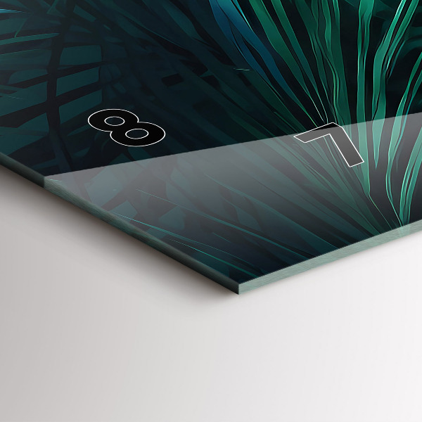 Horizontal wall clock Tropical leaves