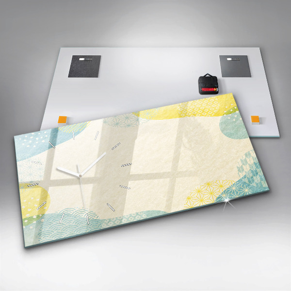 Horizontal wall clock Pattern frame