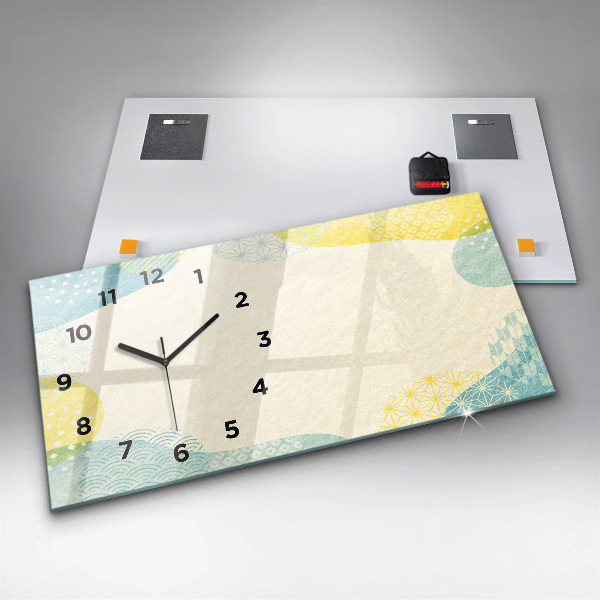 Horizontal wall clock Pattern frame