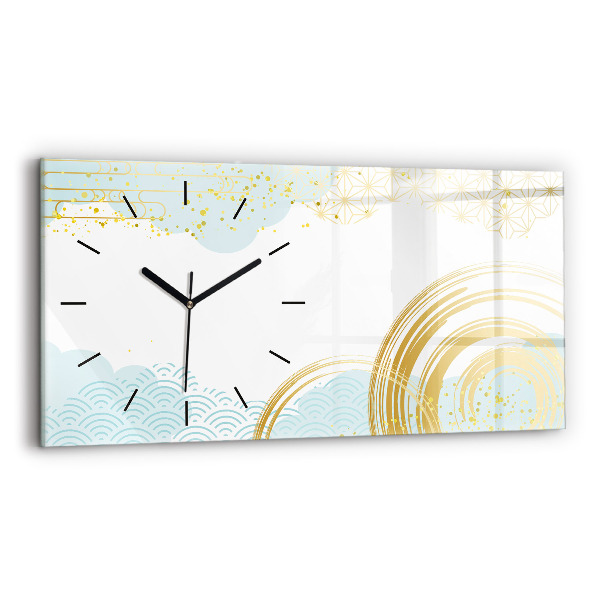 Horizontal wall clock Decorative pattern