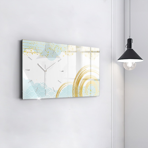 Horizontal wall clock Decorative pattern