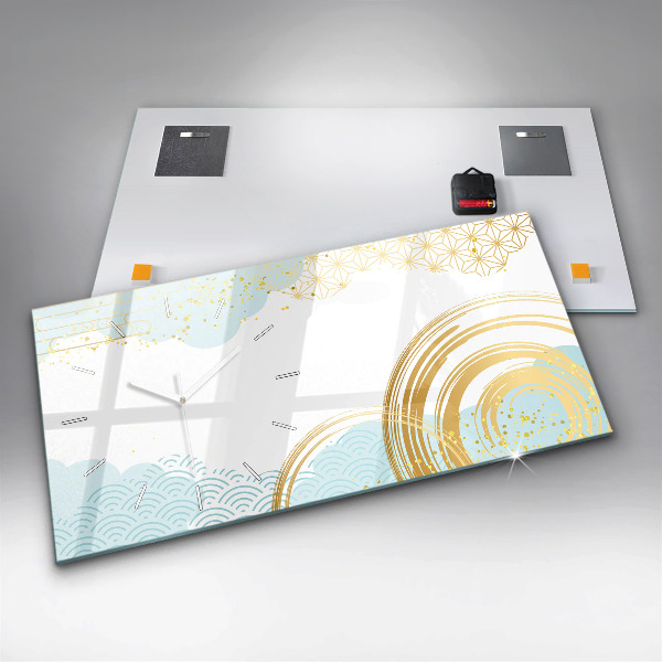 Horizontal wall clock Decorative pattern