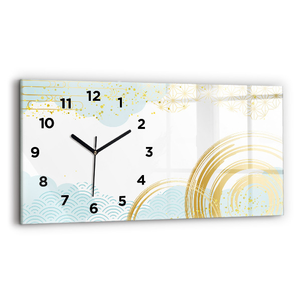 Horizontal wall clock Decorative pattern