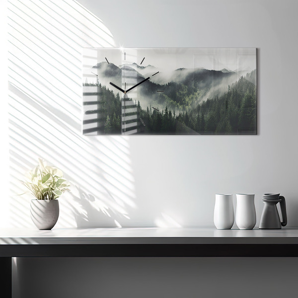 Horizontal wall clock Forest Landscape