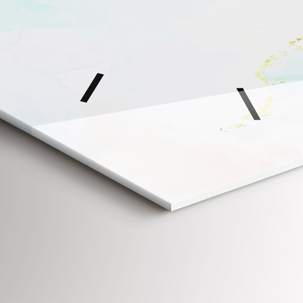 Horizontal wall clock Watercolor marble