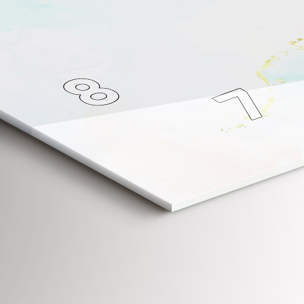 Horizontal wall clock Watercolor marble