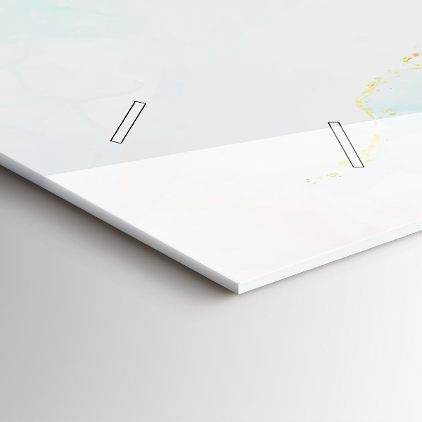 Horizontal wall clock Watercolor marble