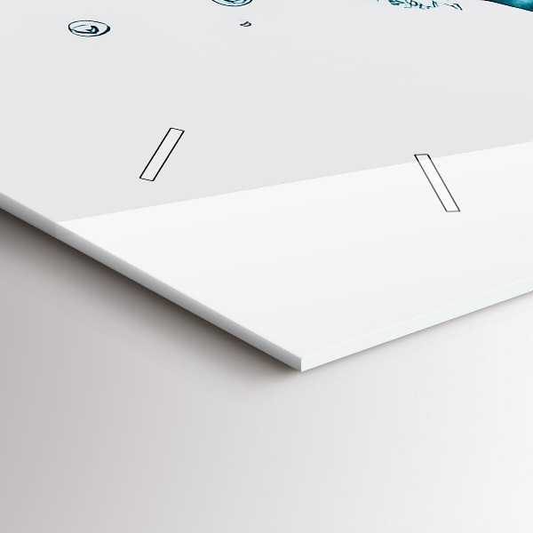 Horizontal wall clock Water map of the world