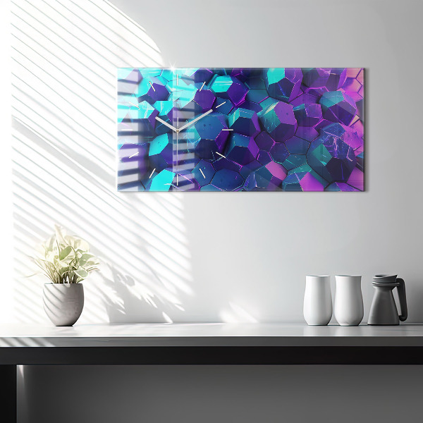 Horizontal wall clock Geometric figures