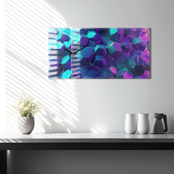 Horizontal wall clock Geometric figures