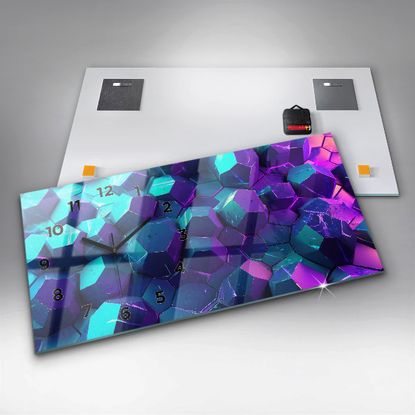 Horizontal wall clock Geometric figures