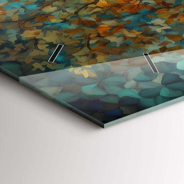 Horizontal wall clock Mosaic tree