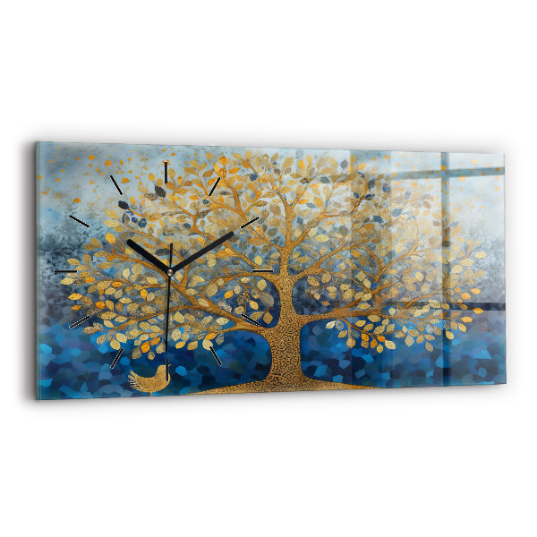 Horizontal wall clock Abstract tree