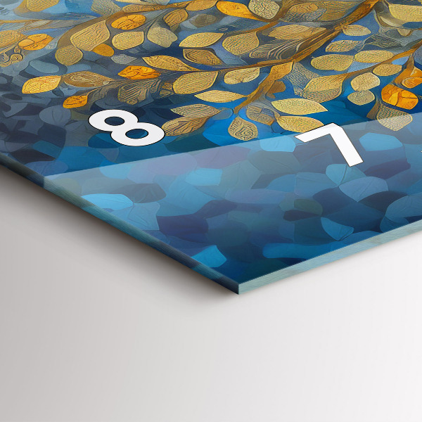 Horizontal wall clock Abstract tree