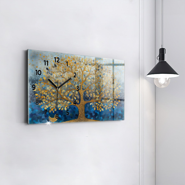Horizontal wall clock Abstract tree
