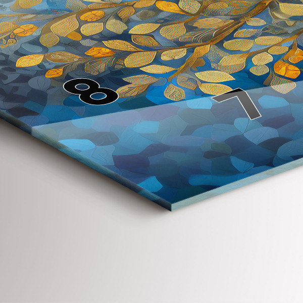 Horizontal wall clock Abstract tree