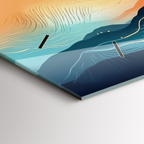 Horizontal wall clock Mountain landscape