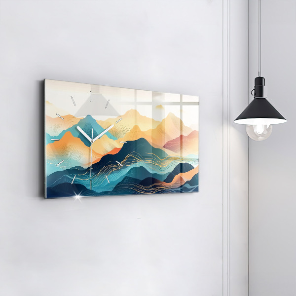 Horizontal wall clock Mountain landscape