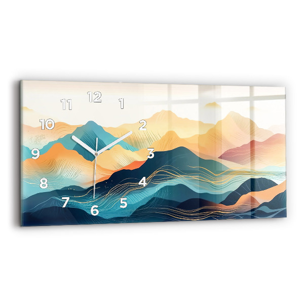 Horizontal wall clock Mountain landscape