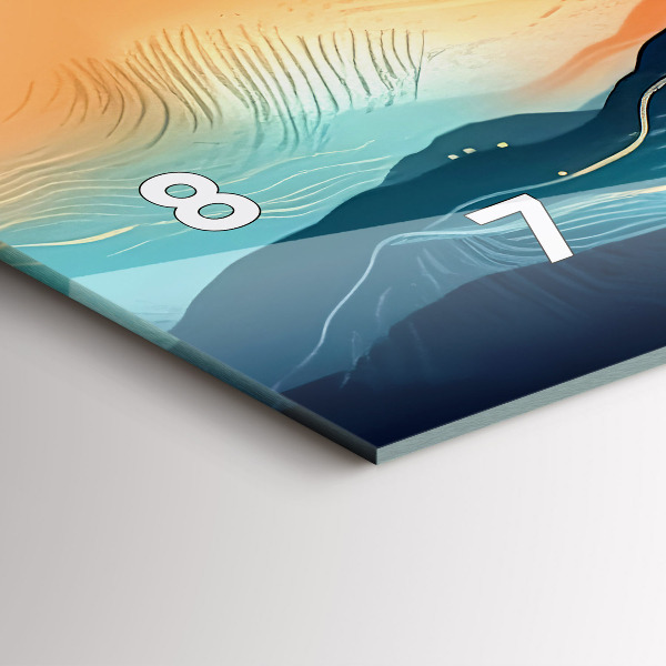 Horizontal wall clock Mountain landscape