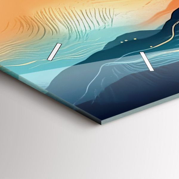 Horizontal wall clock Mountain landscape