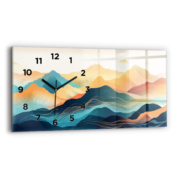 Horizontal wall clock Mountain landscape
