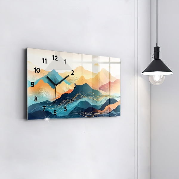 Horizontal wall clock Mountain landscape