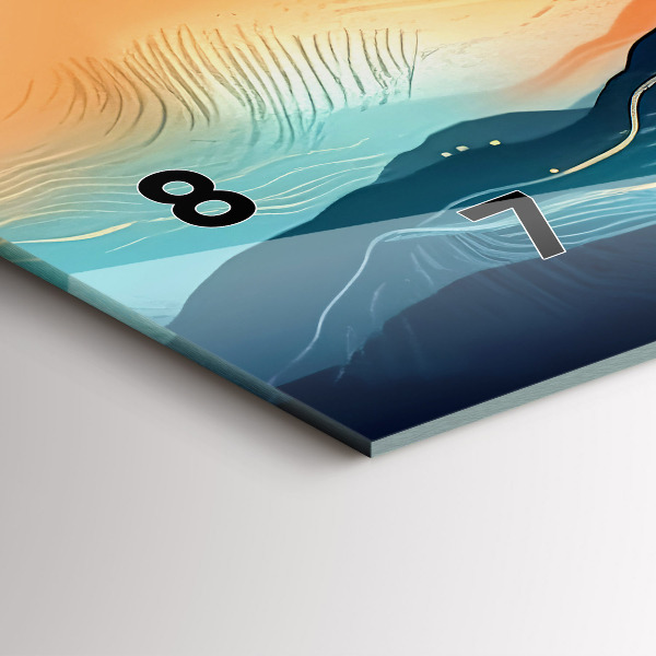 Horizontal wall clock Mountain landscape