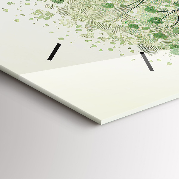 Horizontal wall clock Big tree nature