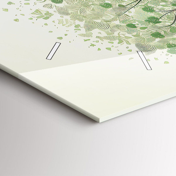 Horizontal wall clock Big tree nature