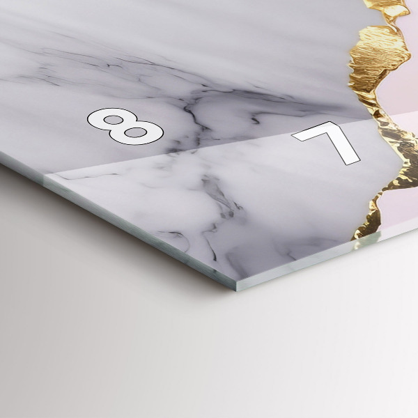 Horizontal wall clock Marble pattern