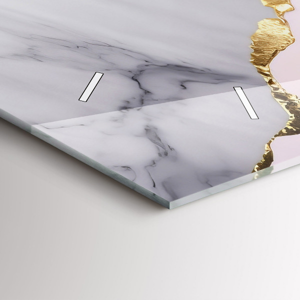 Horizontal wall clock Marble pattern