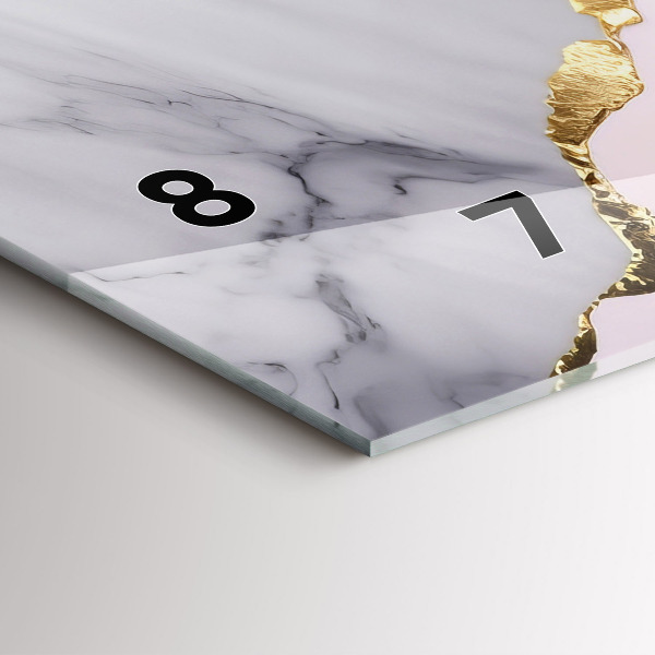 Horizontal wall clock Marble pattern