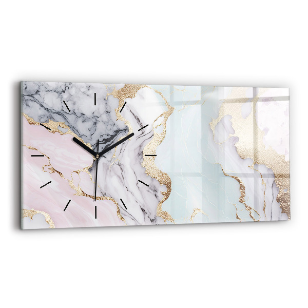 Horizontal wall clock Marble