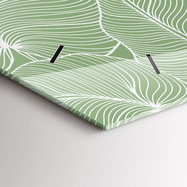 Horizontal wall clock Leaves nature pattern