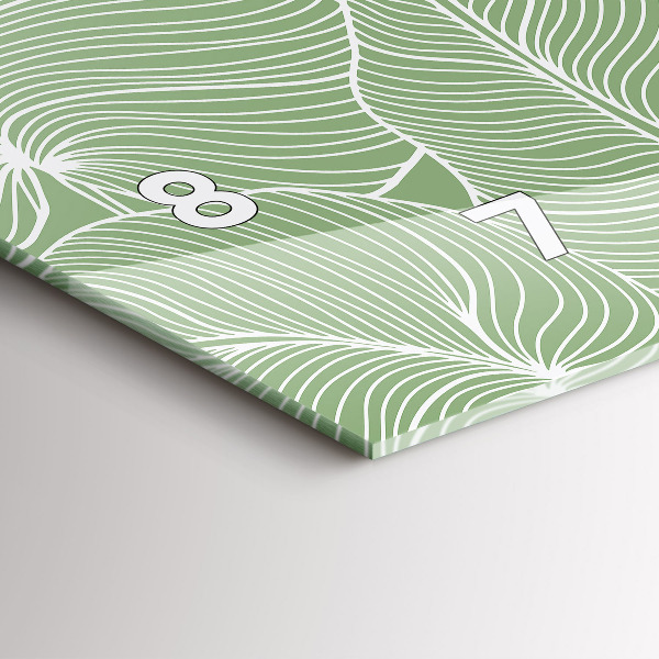 Horizontal wall clock Leaves nature pattern