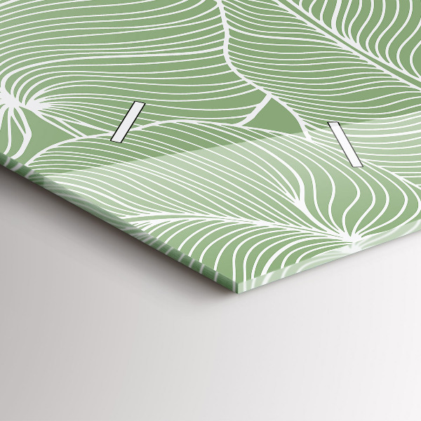 Horizontal wall clock Leaves nature pattern