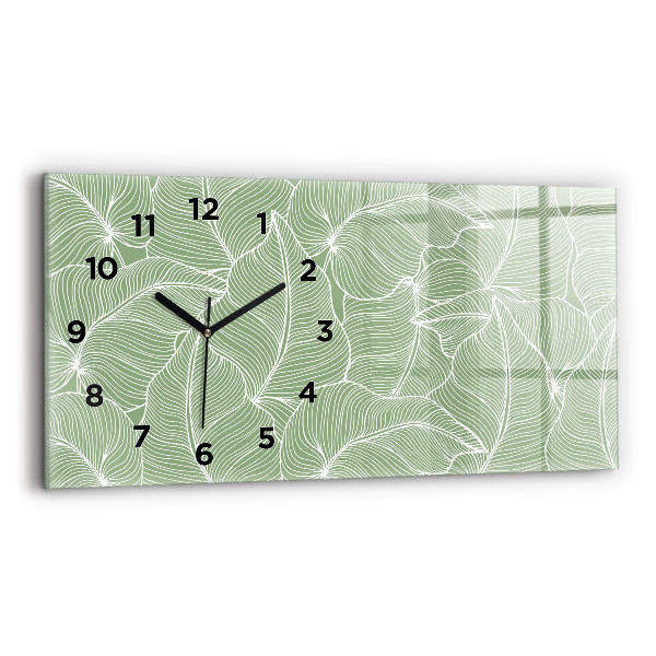 Horizontal wall clock Leaves nature pattern