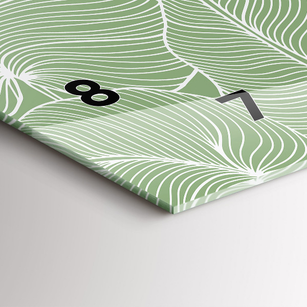 Horizontal wall clock Leaves nature pattern