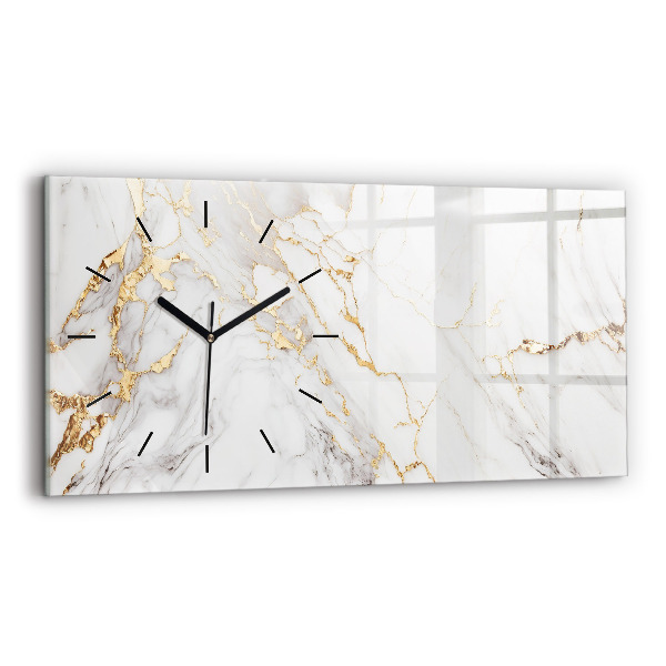 Horizontal wall clock Decorative marble