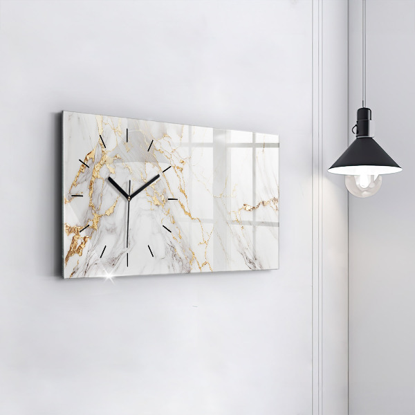 Horizontal wall clock Decorative marble