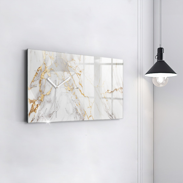 Horizontal wall clock Decorative marble